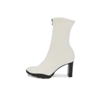 Alexander McQueen Zip Up Ankle Boots Ivory Women's