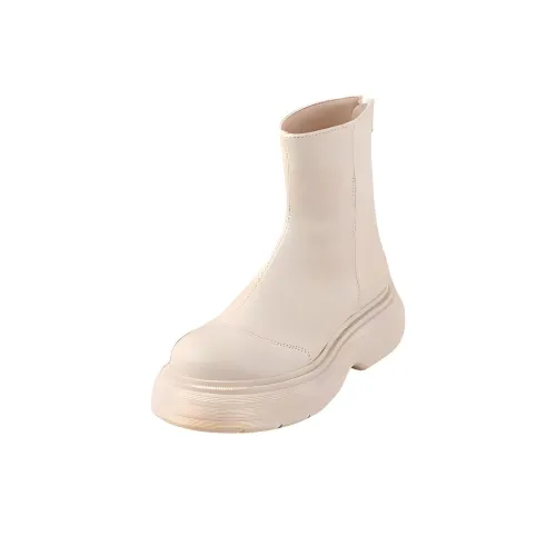ALOHAS Ankle boots Silver 5cm Women's White