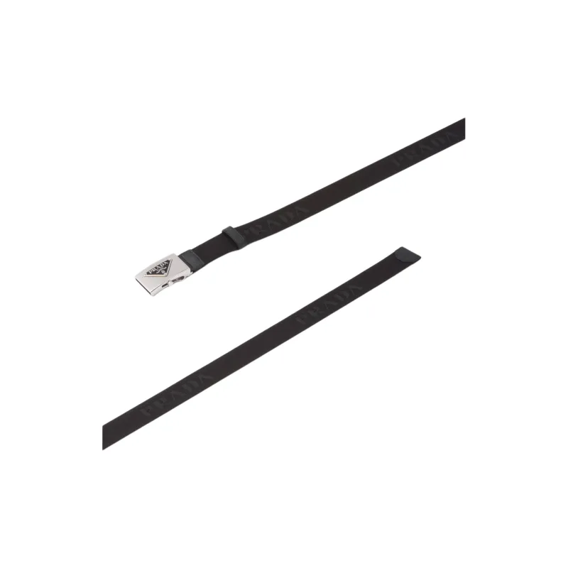PRADA Logo Plaque Woven Belt-3