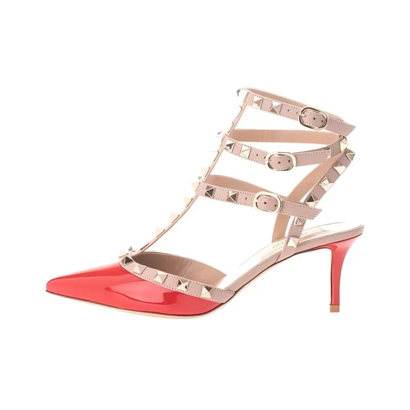 Valentino Slim Heel High Heels Women's Red-0