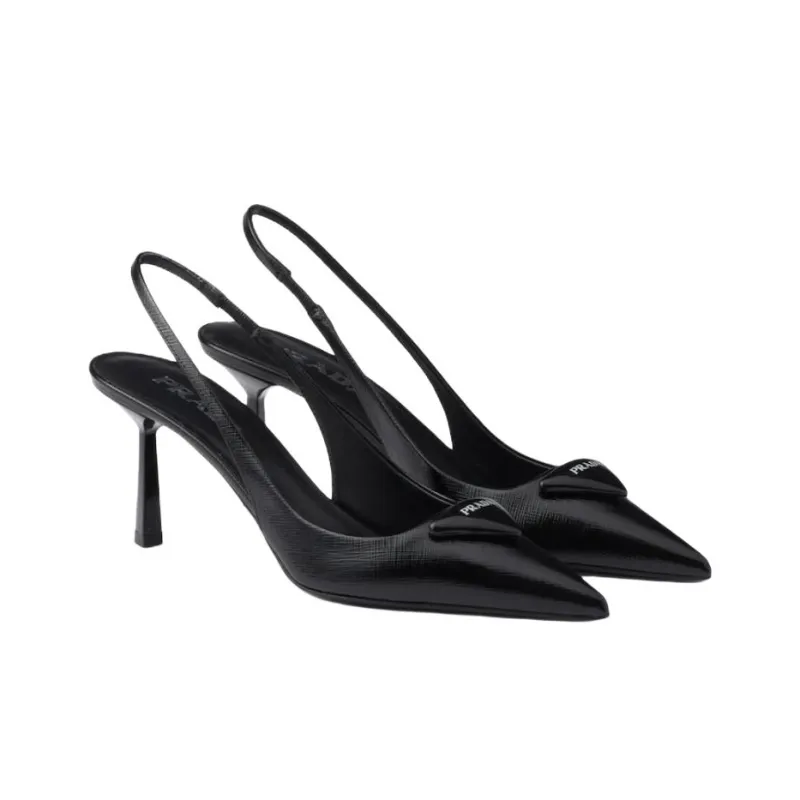PRADA Saffiano High Heels 7.5cm Women's Black-2