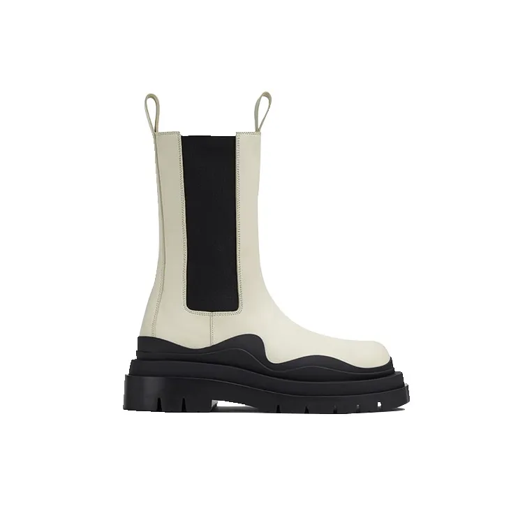 Bottega Veneta Tire Chelsea Crew Chelsea Boots 5.5cm Women's White-1