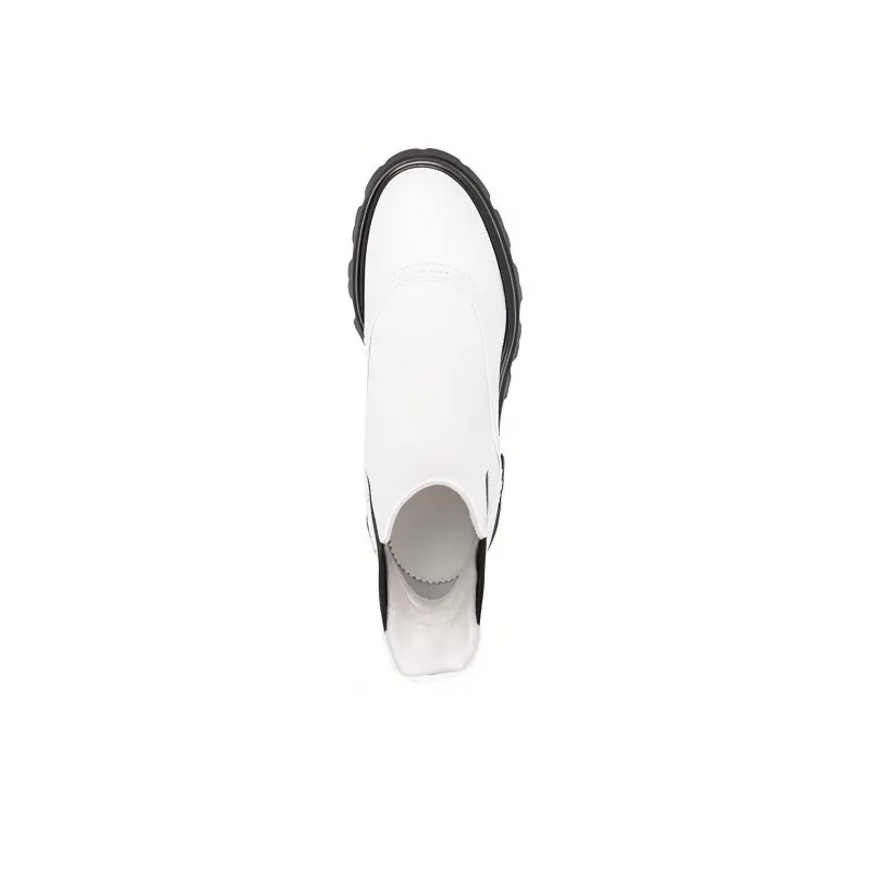 Alexander McQueen Wander Chelsea Boots White Black Women's-2