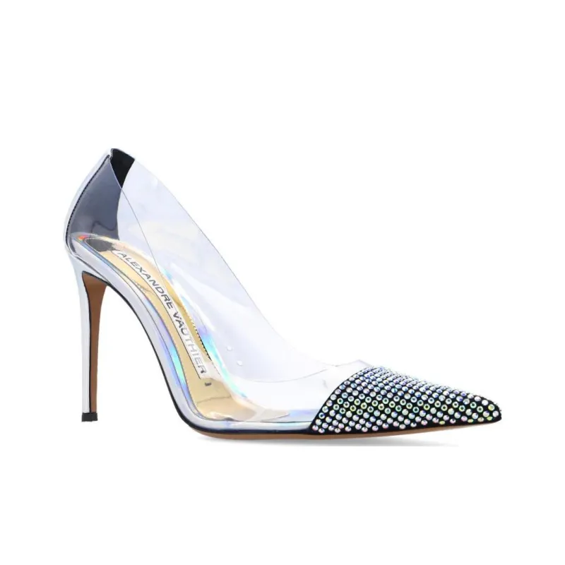 Alexandre Vauthier Constance Ghost Slim Heel High Heels 11cm Women's Silver-1