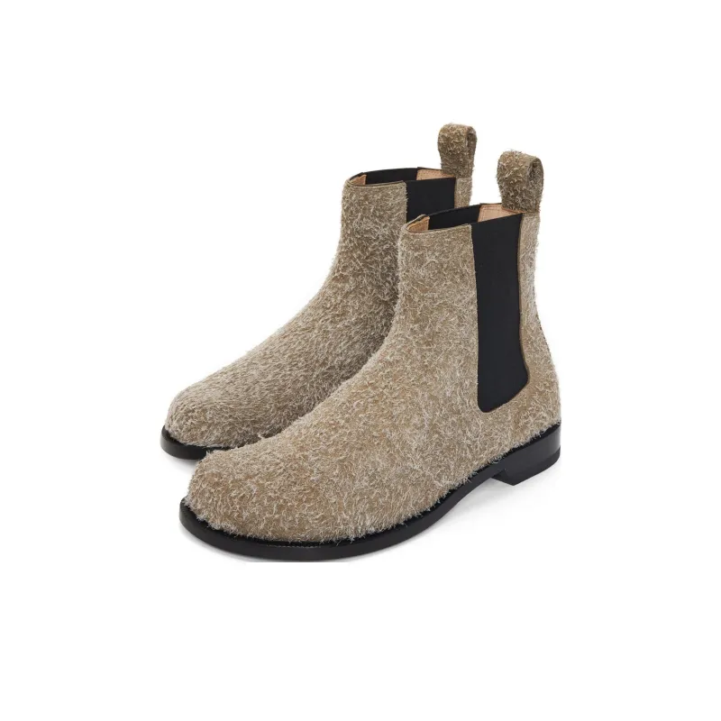 LOEWE Campo Short Chelsea Boots 3cm Men's Khaki Green-2
