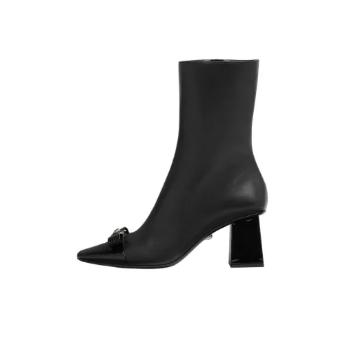 VERSACE Medusa Gianni Ribbon Ankle Boots 7cm Women's Black