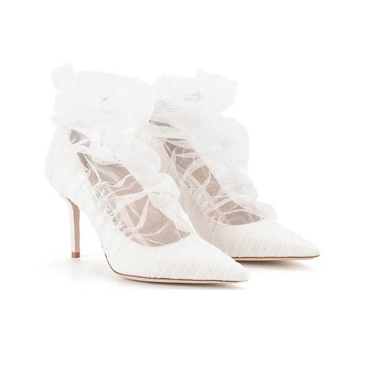 Jimmy Choo Lavish Slim Heel High Heels 8.5cm Women's White-3