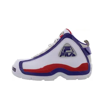 FILA Grant Hill 2 Anti Slip Wear Resistant Mid Top Basketball Shoes Men's White Purple