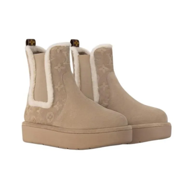 LOUIS VUITTON Aspen Line Chelsea Boots Women's Light Umber-2