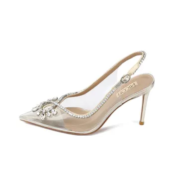 NICOLI Milagros Slim Heel High Heels 8.5cm Women's Gold