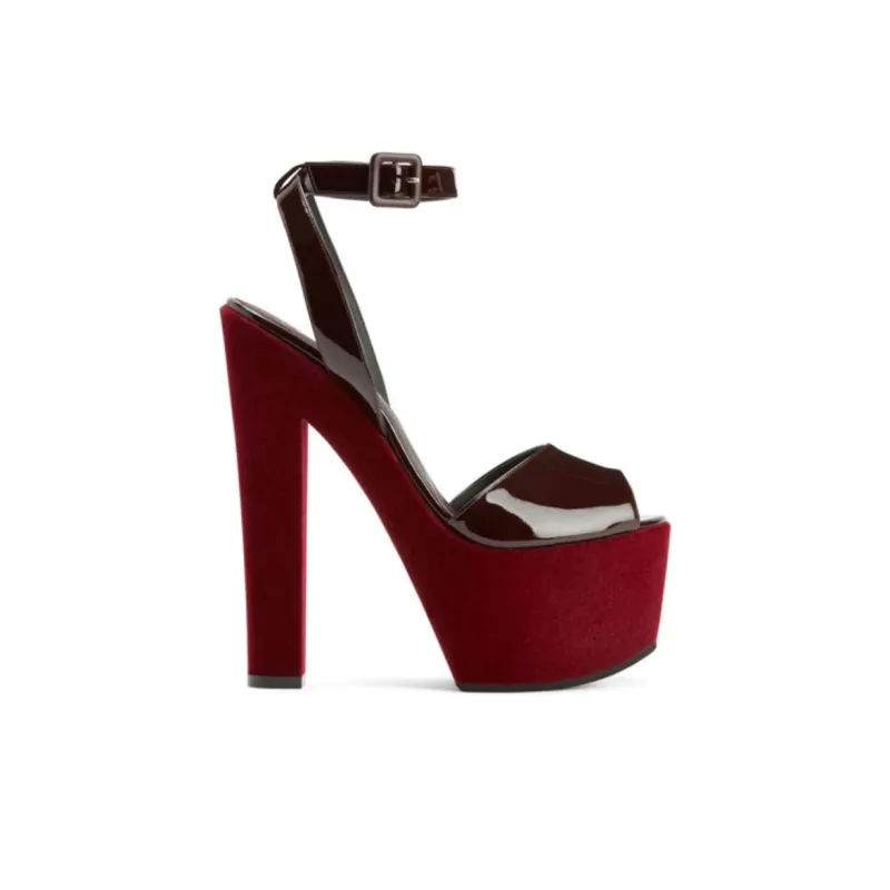 Giuseppe Zanotti/GZ Tarifa Cone Heel Strap Sandals Women's Burgundy-1