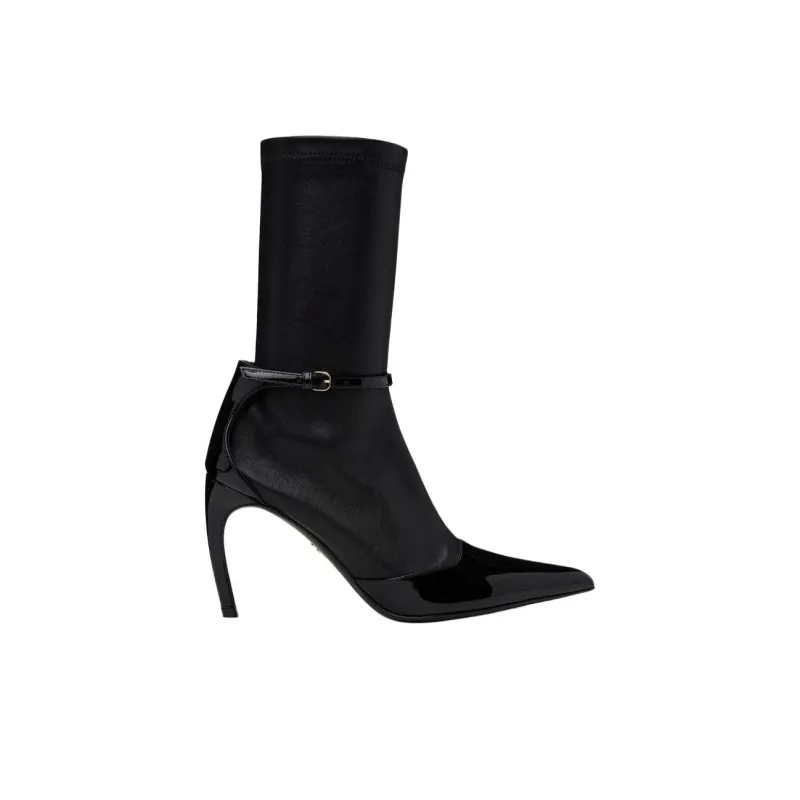 FERRAGAMO Britt Ankle Boots 10cm Women's Black-1