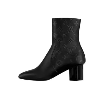 LOUIS VUITTON Silhouette Ankle Boots 6cm Women's Black