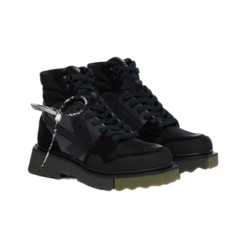 OFF WHITE Sponge Sole Hiking Boot Black Black-2