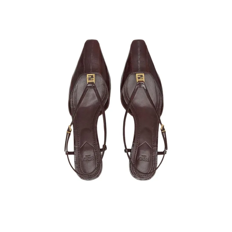 FENDI FFold High Heels Women's Brown-3
