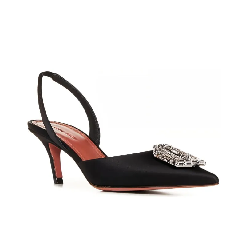 AMINA MUADDI Embellished Pointed Toe Pumps-2