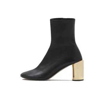 Lanvin 75mm Round toe Leather Boots