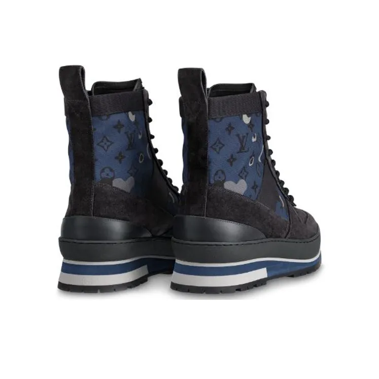 LOUIS VUITTON Harlem Ankle Sneakers 'Blue Black'-2