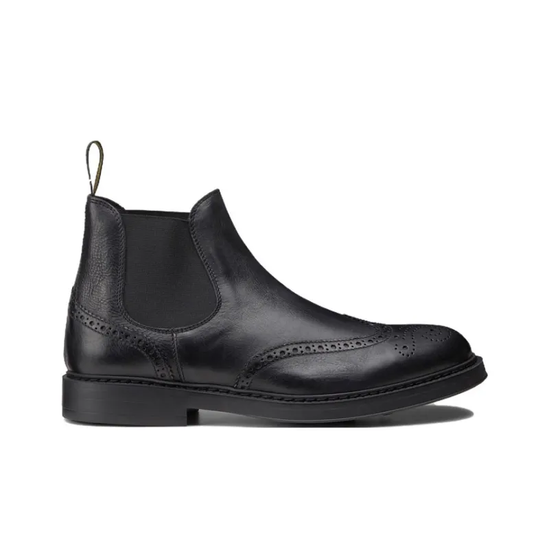 DOUCAL'S Perforated Leather Ankle Boots-1