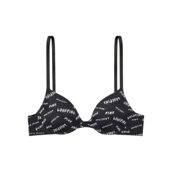 Victoria's Secret WEAR EVERYWHERE PINK Bra Women's Black Text Print