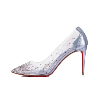 CL LUBOTING Degrastrass Slim Heel High Heels 8.5cm Women's Light Blue