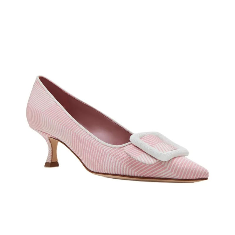 MANOLO BLAHNIK Maysalepump Slim Heel High Heels 5cm Women's Pink-3