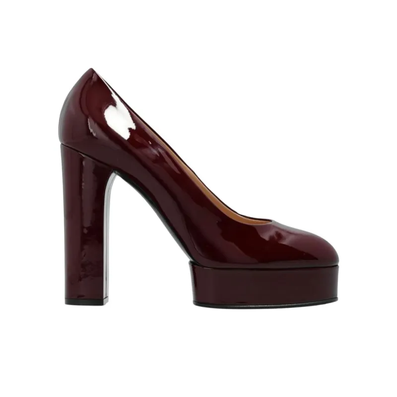 Casadei Tiffany Chunky Heel High Heels 13cm Women's Burgundy-1