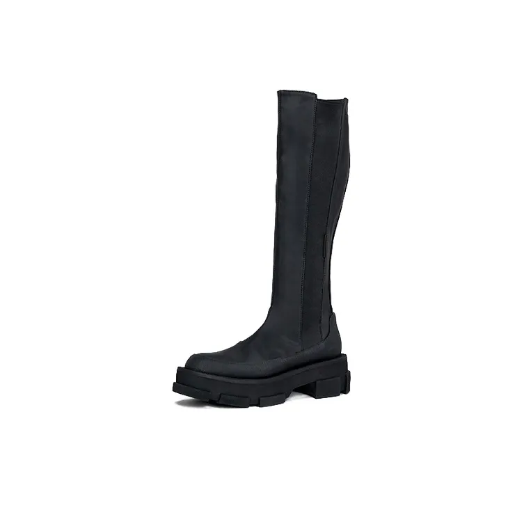 Both Knee High Chelsea Boots Women's Black-2