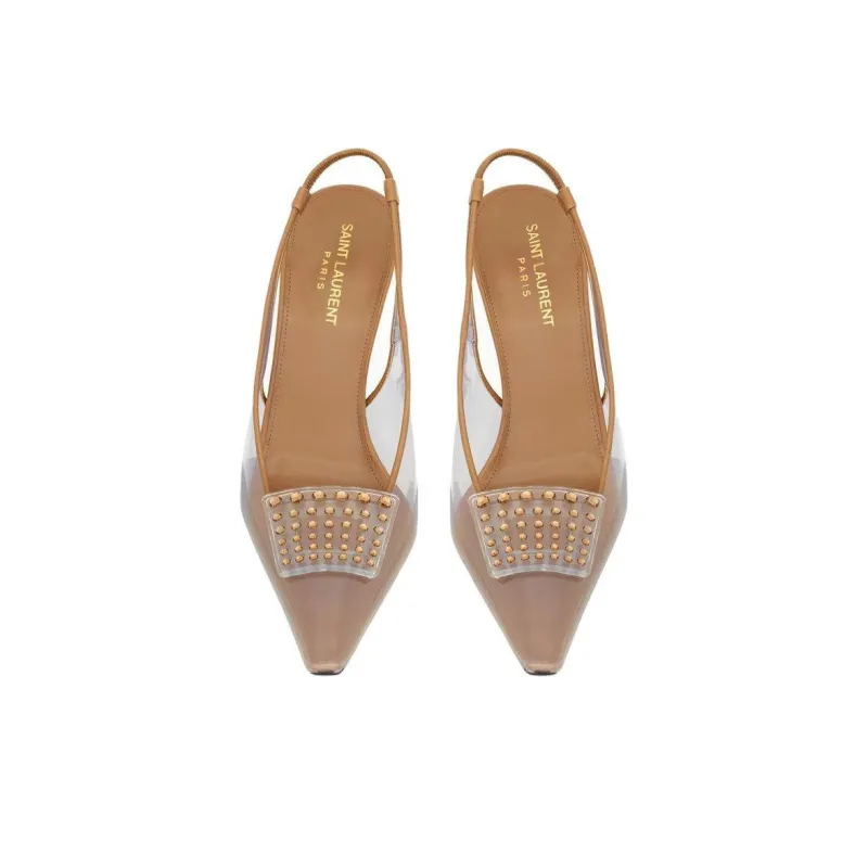 SAINT LAURENT Jive Slim Heel High Heels 11cm Women's Brown-3