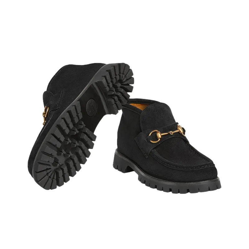 GUCCI Horsebit Ankle Boots Women's Black-5
