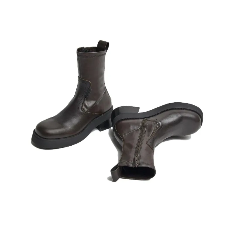 MIISTA Ankle Boots 6cm Women's Brown-3