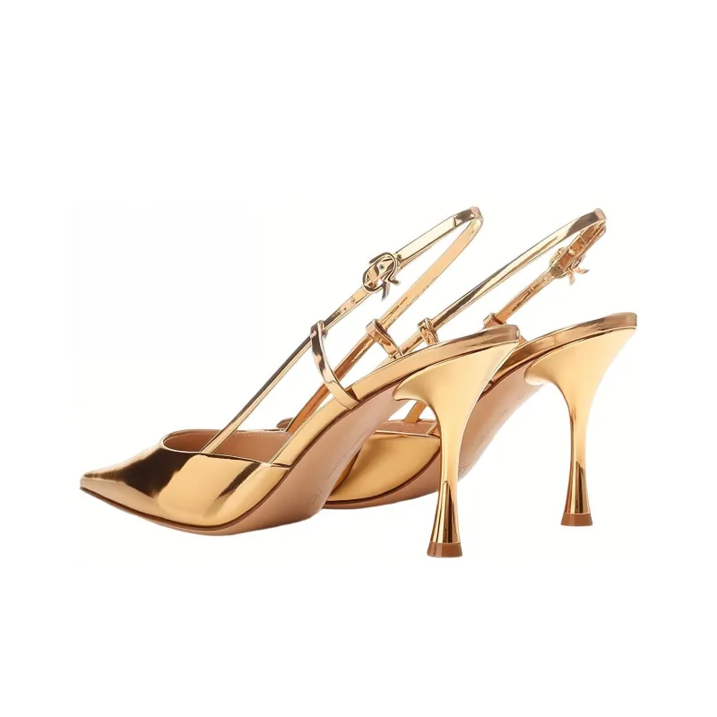 GIANVITO ROSSI Slim Heel High Heels Women's Gold-2