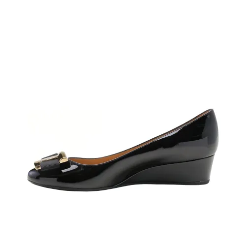 FERRAGAMO Wedge Heel High Heels 4cm Women's Black