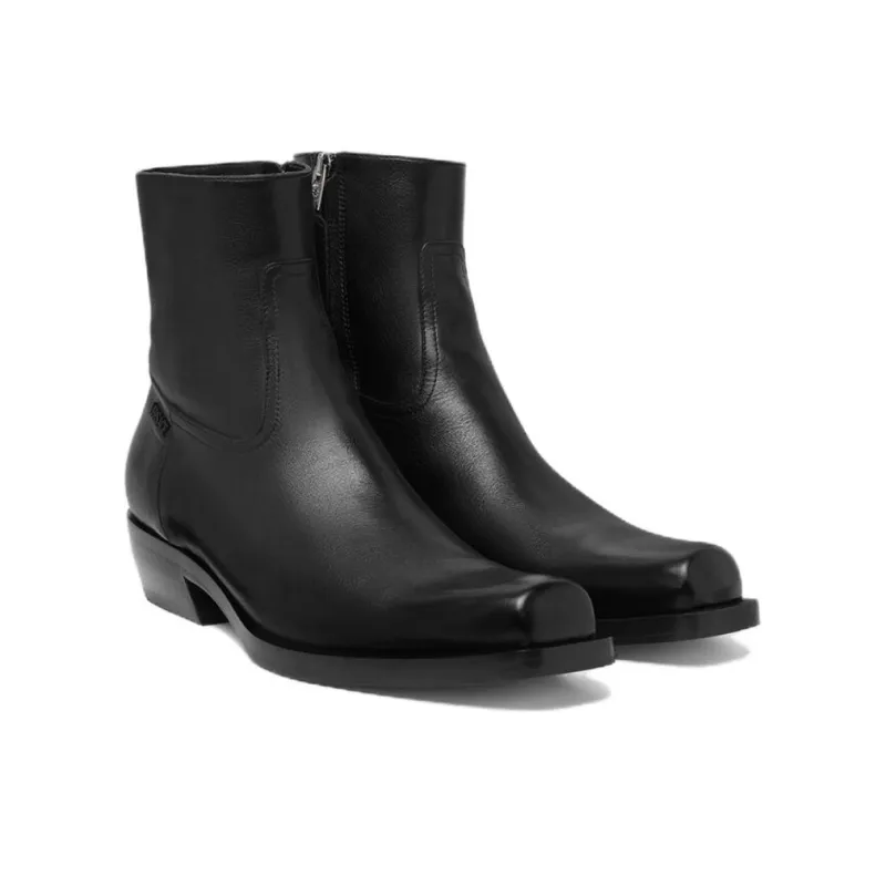 VERSACE Luciano Leather Ankle Boots-2