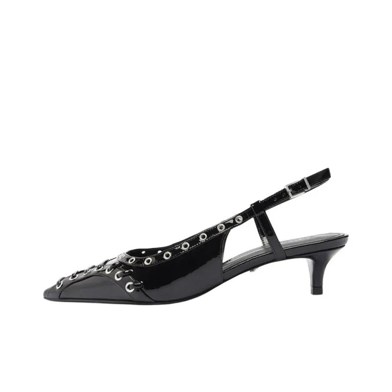 Schutz Ruth Mid Slim Heel High Heels 4cm Women's Black-0