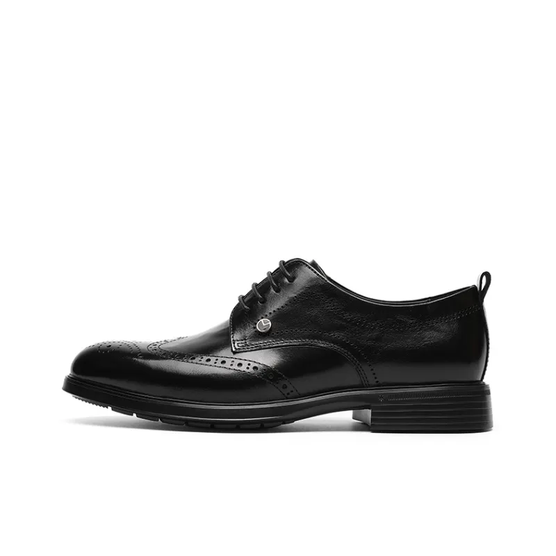 GOLDLION Dress Shoes Men Low Top Black/Brown-0
