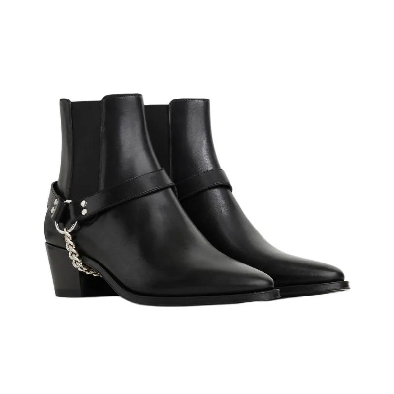 CELINE Camargue Chelsea Boots 6cm Men's Black-2