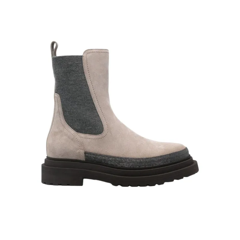 Brunello Cucinelli Suede Chelsea Boots Women's-3