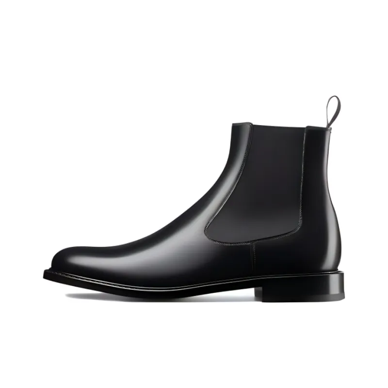 DIOR Short Chelsea Boots Men's Black-0