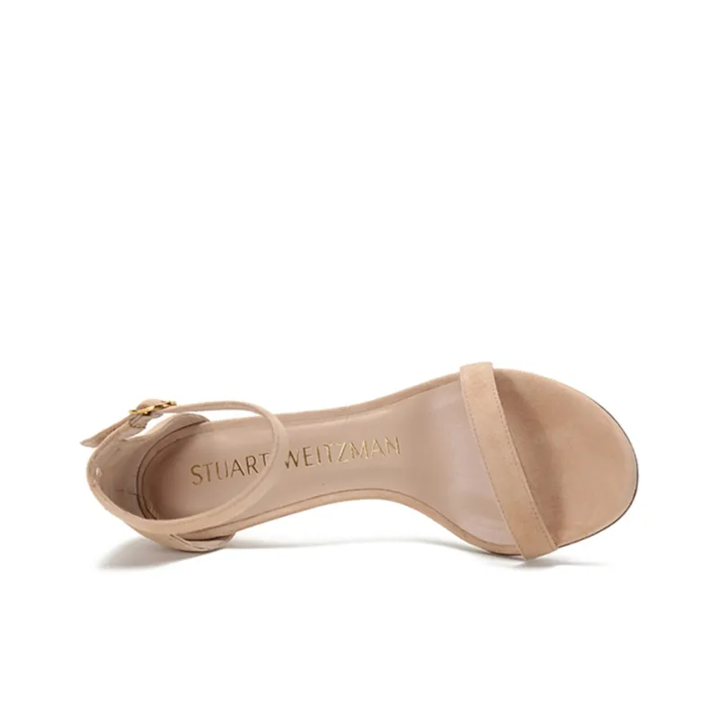 Stuart Weitzman/SW Slim Heel One Strap Sandals 7.5cm Women's Cream Ecru-4