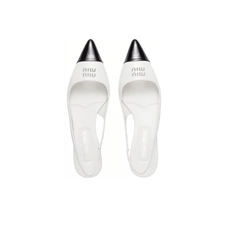 MIU MIU Cone Heel High Heels Women's White-3