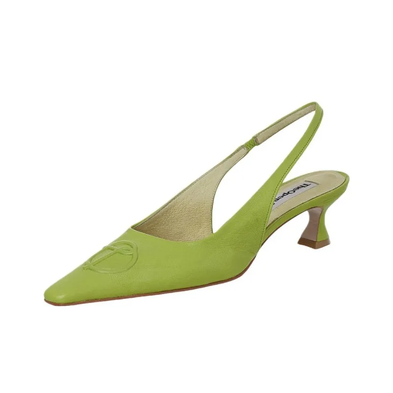 Open Yy Chunky Heel High Heels 4.5cm Women's Green-1