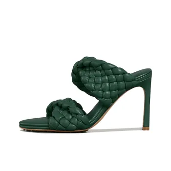 Bottega Veneta Slim Heel Stylish Sandals 9.5cm Women's Dark Green