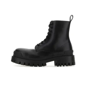 Balenciaga Strike Lace Up Boots 'Black Lambskin' Women's