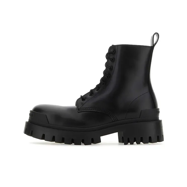 Balenciaga Strike Lace Up Boots 'Black Lambskin' Women's-0