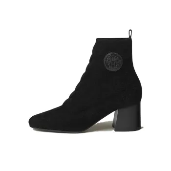 HERMES Jenna Ankle Boots 6cm Women's Black