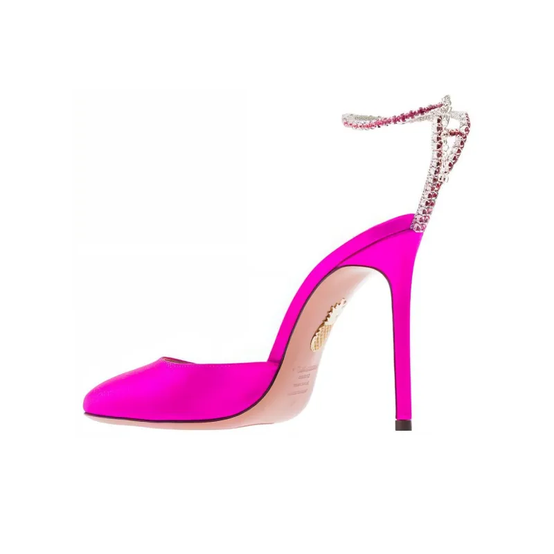AQUAZZURA 110mm Crystal-embellished Satin Pumps-4