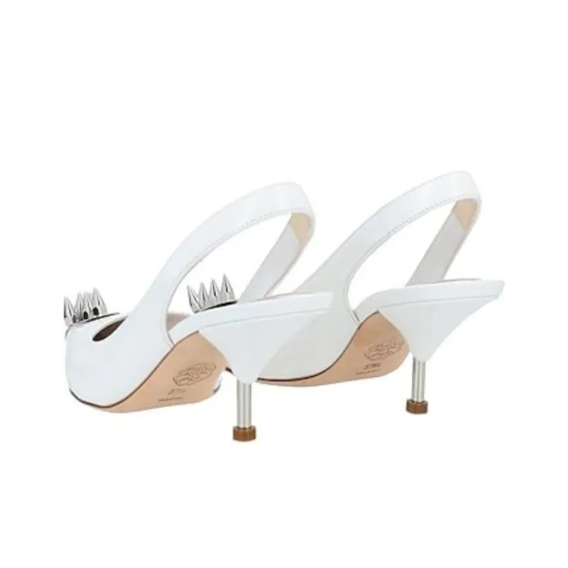 Alexander McQueen Punk High Heels Women's White-4