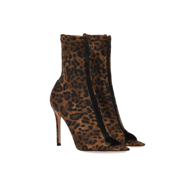 GIANVITO ROSSI Hiroko Ankle Boots Women's Leopard Print-1