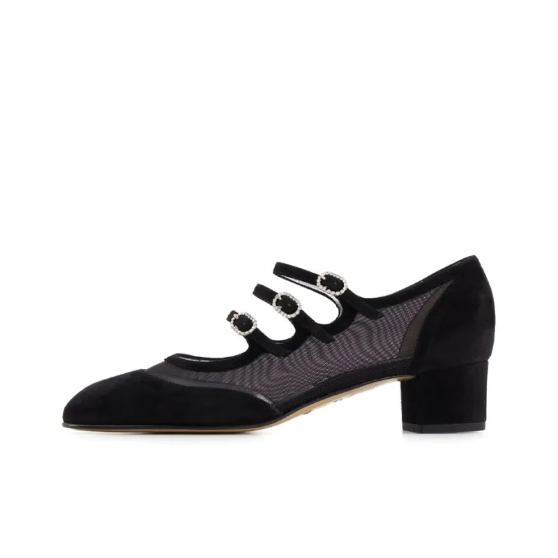 Carel Paris Mesh panelled Suede Pumps-0